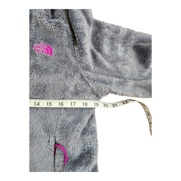 The North Face womens sz Med. fleece jacket full zip gray pink zip pockets - Picture 12 of 13